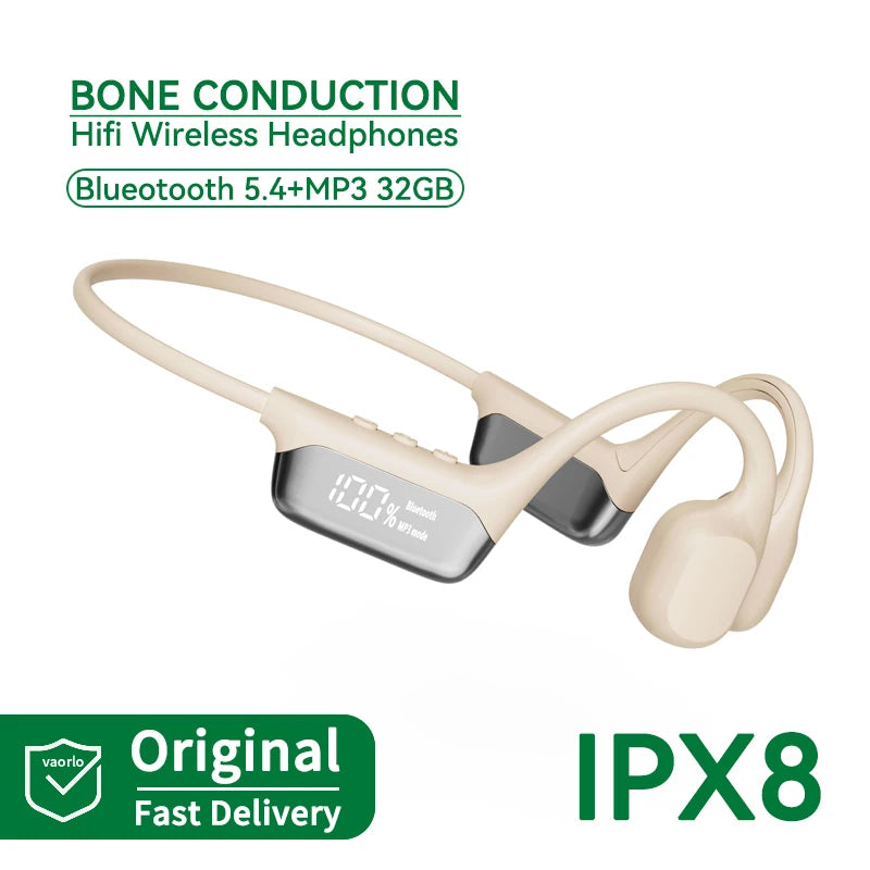 Original Bone Conduction Wireless Headphone IPX8 with Microphone Waterproof Swimming Cycling Running Headset Bluetooth 5.4 32GB RAM MP3 Player HIFI Music Outdoor Sports Products Earphones Supplies