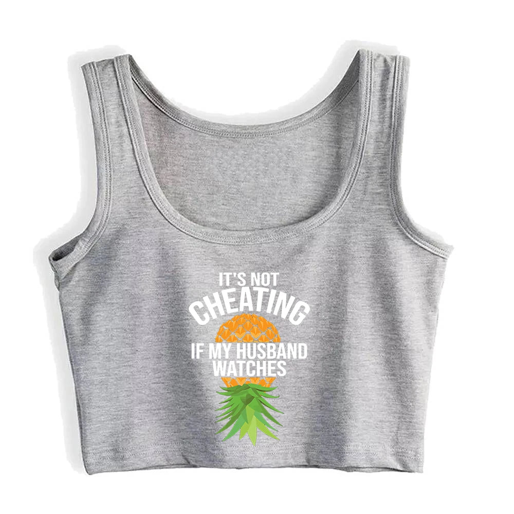 NEW Arrivals S-2XL 3 Colors Upside Down Pineapple Graphics Tank Tops Hot Wife *It's Not Cheating If My Husband Watches
* Girls Summer Crop Top Swinger Sexy Camisole