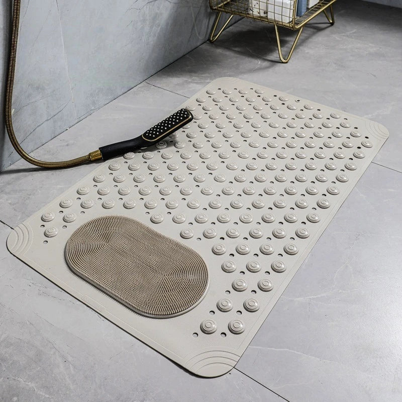 NEW 5 Colors Non Slip PVC Bath Mat with Suction Cup Massage Bumps Quick Dry Bathroom Rug Shower Safety Carpet Strong Drainage Bathroom Carpet