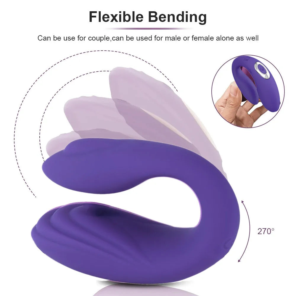 Wireless Remote Control Dildo Vibrator Female Dual Motors U Shape Clitoris Stimulator Wearable Sex Toys for Women Couples Adults