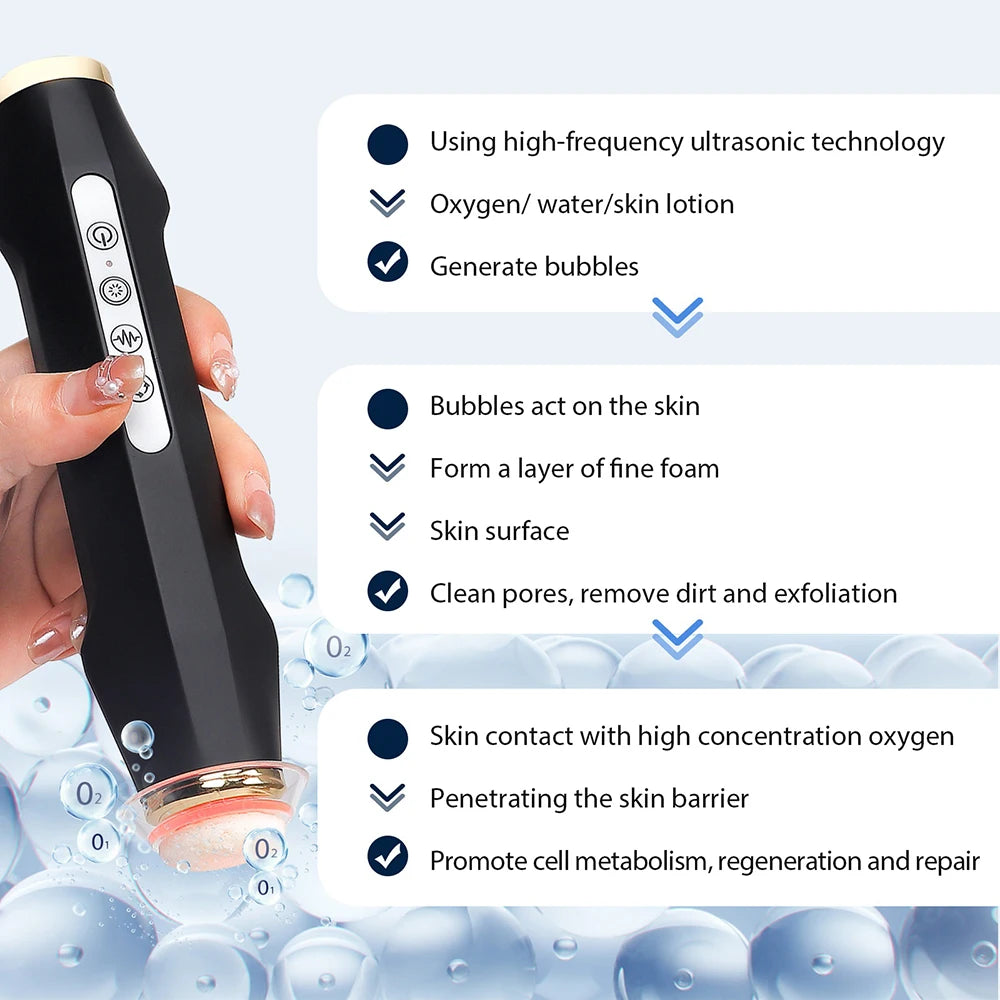 * Only Bubble Machine* Oxygen Bubble Pen CO2 Oxygen Portable Facial Machine CO2 Gel Facial Skin Care Device Facial SPA CO2 Bubble Oxygen Beauty Machine