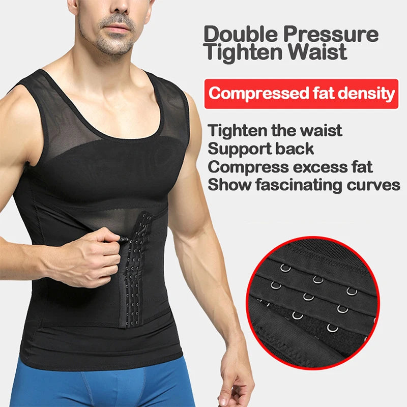 NEW Arrivals Men's Slimming Shaper Posture Vest Abdomen Reducing Gynecomastia Compression Body Modeling Shapewear Chest Tummy Shirt Corset