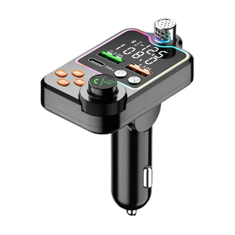 NEW Arrivals Car Bluetooth Quick Charger Car Cigarette Lighter Call Hands-free EQ Atmosphere Light MP3 Player FM Transmitter Charger