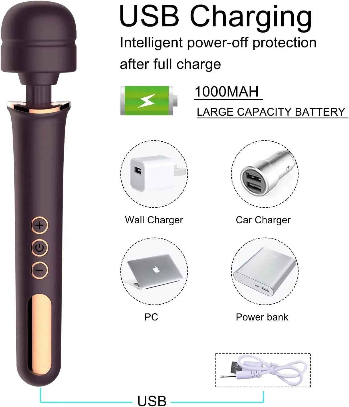 Hannibal Huge Magic Handheld Massager Wand Clitoris Stimulation for Women Big Size AV Stick 10 Speed Vibrator Foreplay Adult Toy