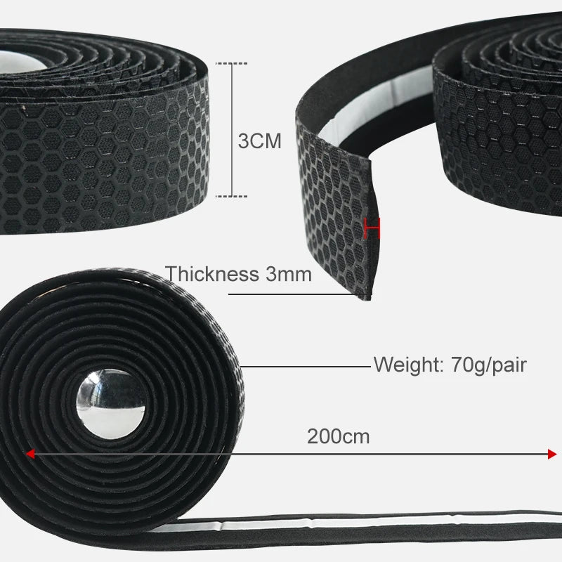 NEW Arrivals Road Cycling Handlebar Tape - Anti-Slip, Sweat-Absorbent, Honeycomb Patterned Cycling Essential Film Bicycle Parts Accessories Sports Supplies