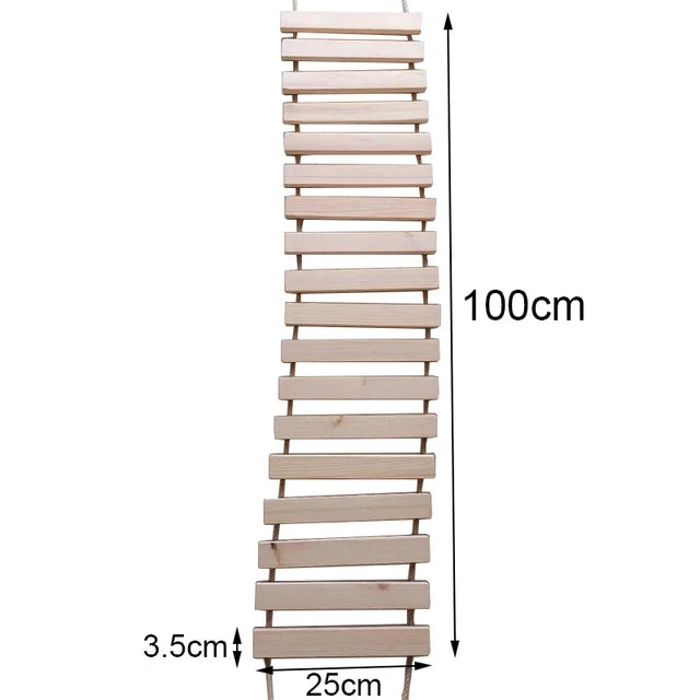 NEW Arrivals Cat Toys Wall-Mounted Activity Cat Wood Sisal Scratcher Climber Furniture Cat Bridge Rope Steps Kitten Climbing Ladder Kitten Post Wall Pets Training Interactive Toys Games Supplies