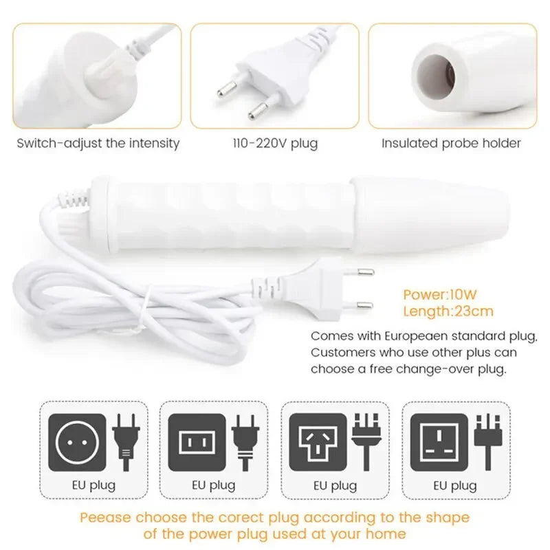 NEW 4 In 1 Set Portable Handheld High Frequency Skin Therapy Wand Machine for Acne Treatment Skin Tightening Wrinkle Reducing Women Skin Care Supplies