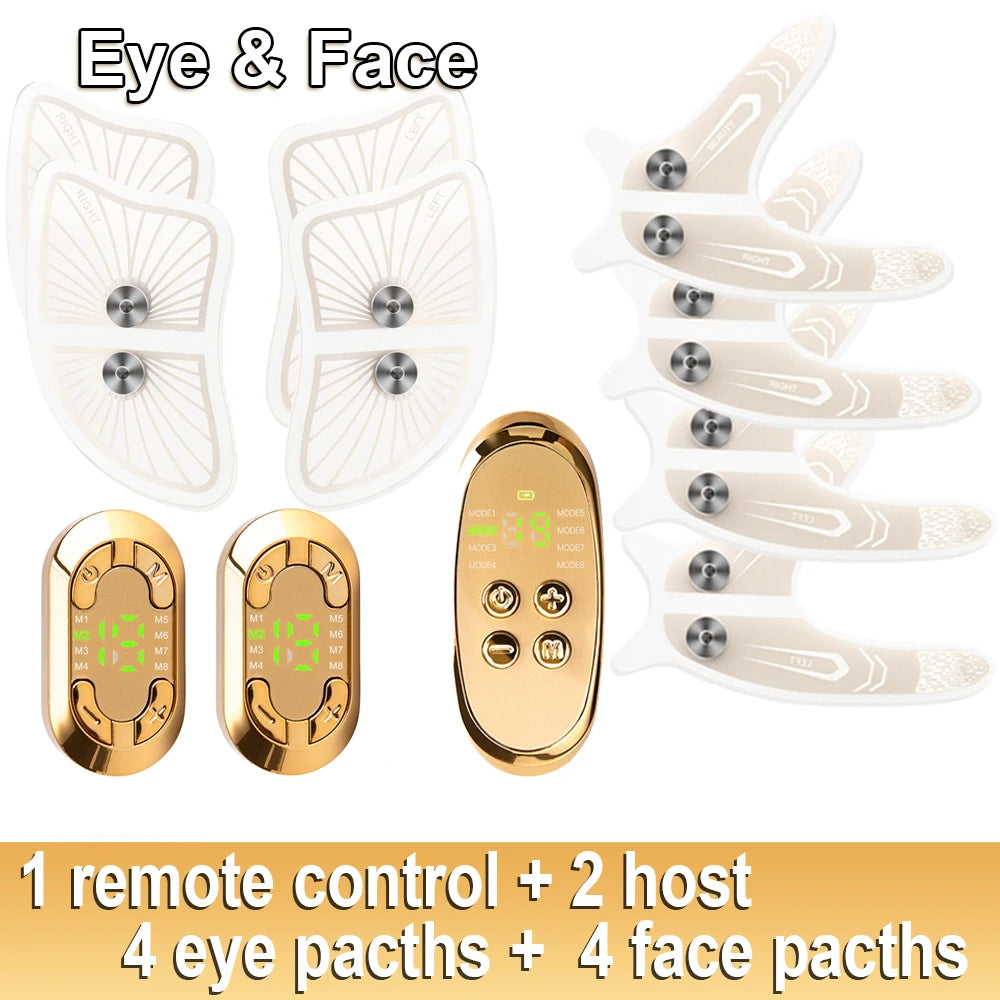 NEW EMS Facial Eye Massager Electric with Remote Control Muscle Stimulator Facial Massagers Beauty Eyes Face Lifting Fatigue Relief Women Skin Care Supplies