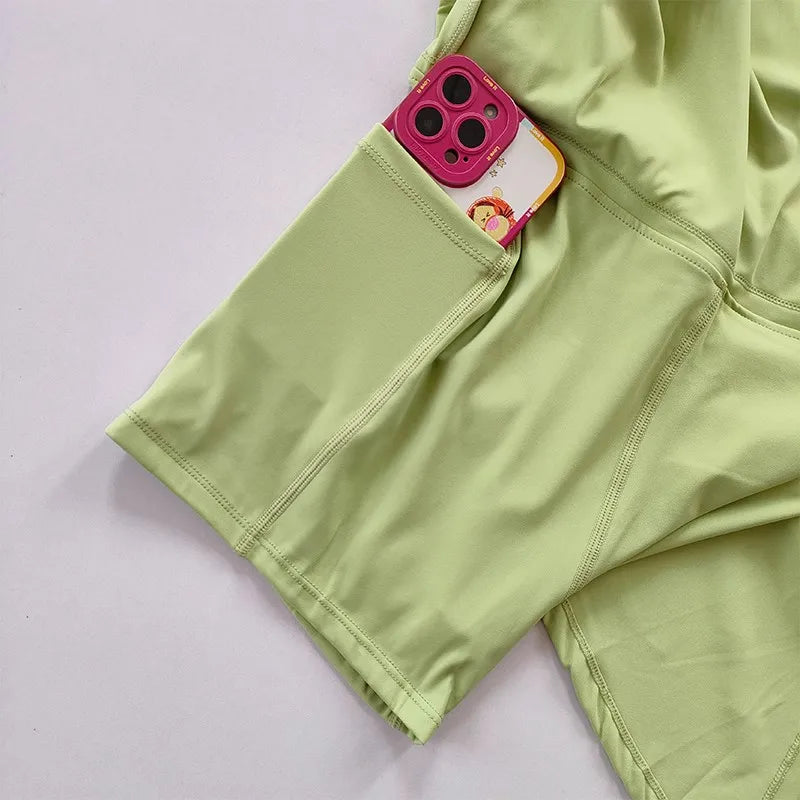 Women 2 In 1 Running Sports Skirts Shorts High Waist Volleyball Golf Skirt Tennis Sports Yoga Skirt Gym Yoga Skirt Shorts