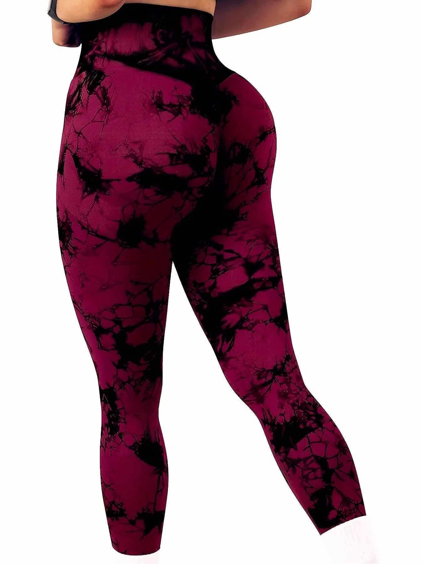 NEW Arrivals 3PCS Set Tie Dye Seamless High Waisted Leggings - Tummy Control Scrunch Butt Lifter - Women Yoga Gym Fitness Pants Outdoor Running Hiking Leggings Ladies Sports Clothing Sets
