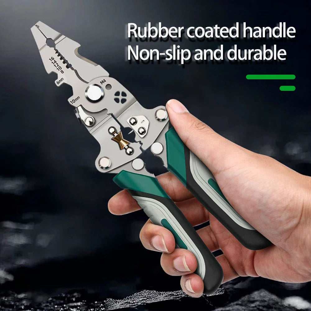 NEW Arrivals Foldable Wire Stripper, Pulley Design Multi-Function Electrician Wire Splitter Wire Winding Pliers Crimping Pliers Hand Tool