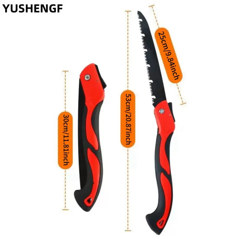 NEW Arrivals 1PC Red Folding Hand Saw Logging Saw Woodworking Folding Portable Saw For Garden Pruner Gardening Tools Tree Pruning Saw Outdoor Home Work Garden Accessories