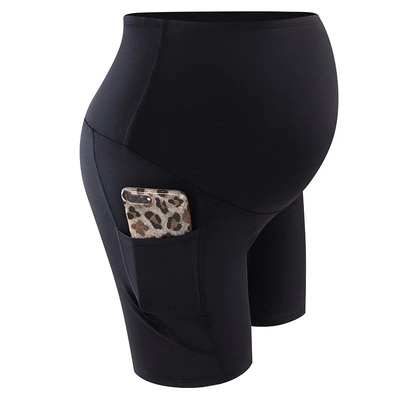 NEW Arrivals Maternity Short High Waist Sport Hip Leggings Short Yoga Pant Maternity Safety Pants Sports Cycling Short Pregnancy Clothes Outdoor Hiking Fitness Sports Apparel Accessories