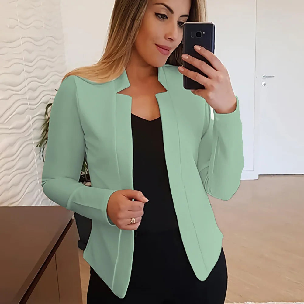S-3XL UK Plus Size Multi-Colors Women's Clothing New Autumn Winter Spring Blazer Fashion Versatile Long Sleeved Open Collar Casual Suit Jacket Top Blazers Suits