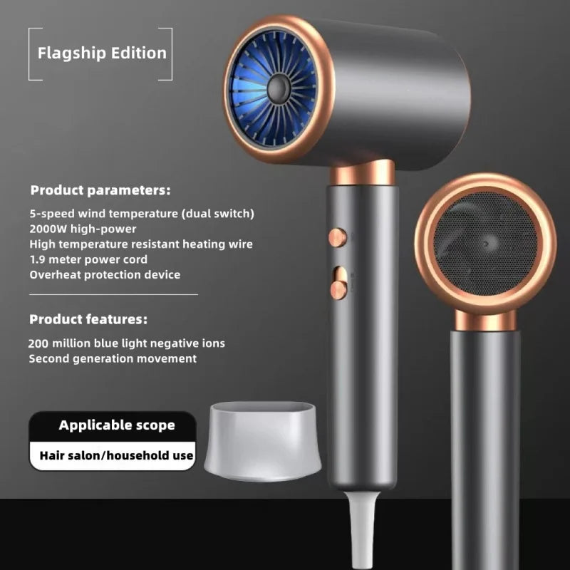 NEW BRAND from Japan  Professional High-Speed Hair Dryer 2400W High-Power Silent EU/UK Plug Household Hair Salon Hair Dryer Hair Care Accessories