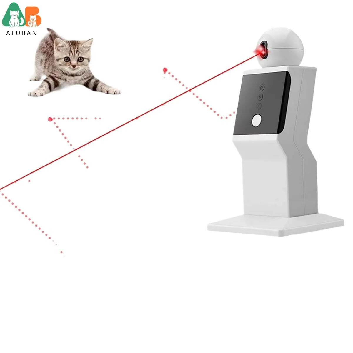 NEW Arrivals Cat Robotic Laser Toy Automatic, Random Moving Interactive Laser Cat Toy for Indoor Cats, Kittens, Dogs, Cat Red Dot Exercising Interactive Toy Pets Supplies