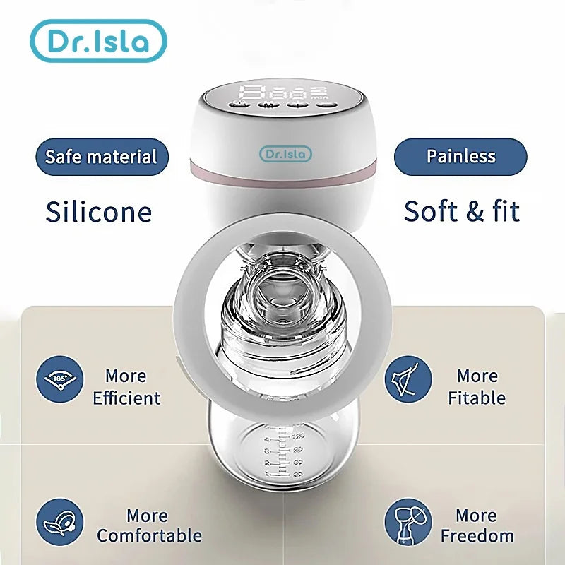 Dr.isla Automatic Electric Breast Pump USB Chargable Portable Breast Pump Silent Powerful Suction Breast Pump BPA Free