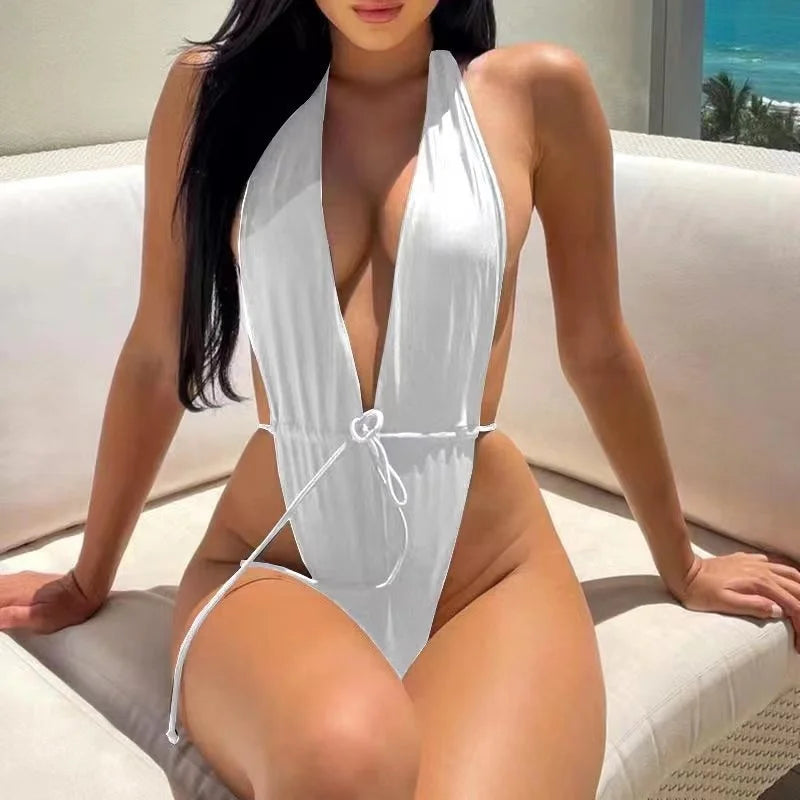 NEW Arrivals One-Piece Women Swimsuit Women Sexy Bikini Solid Backless Mini Micro Hot Swimwear