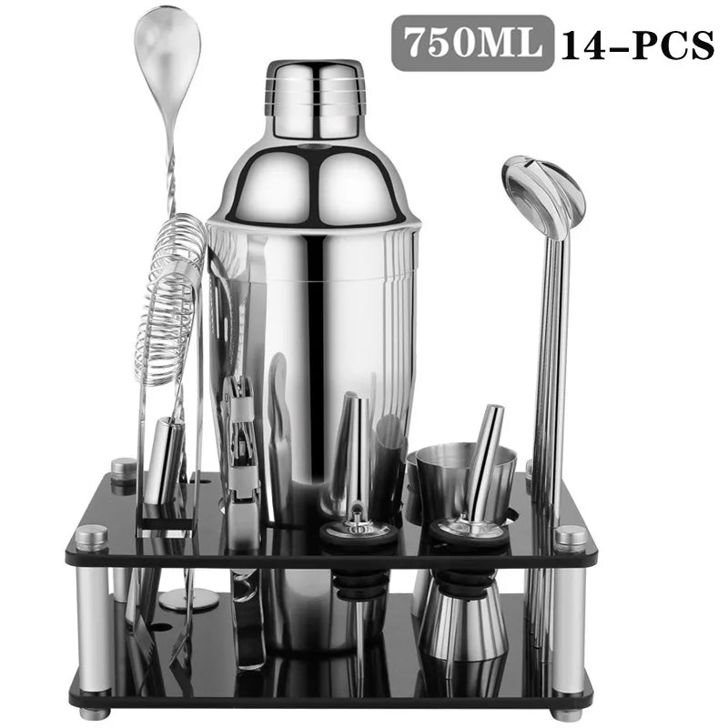 NEW Arrivals 25PCS Set Boston Cocktail Shaker Stainless Steel Mixer Bartender Tool for Bar Wine Martini Drink Whiskey Cocktail Mixer Shaker Set