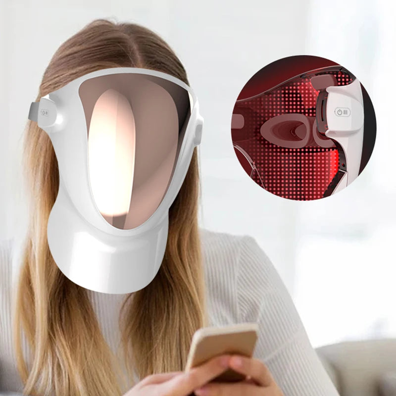 3 Colors Red Light Therapy Wireless Smart Touch Neck Mask PDT LED Face Mask Beauty Accessories Skin Care Machine Supplies