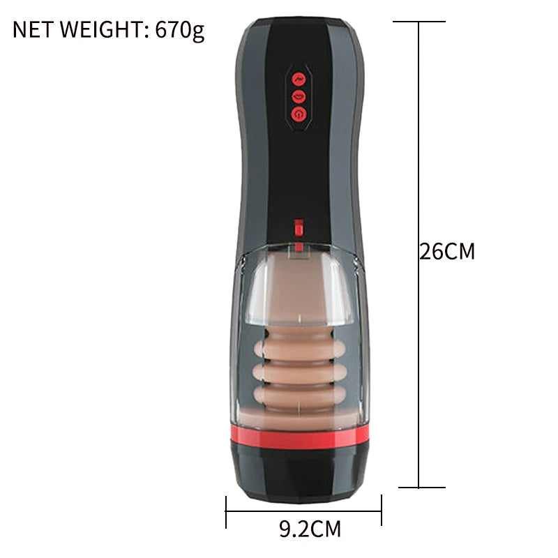 Vibrating Masturbator Cups Realistic Vibrations Adjustable Sex Toy for Men, Lifelike Textured Vagina Pocket Pussy 10 Vibrations