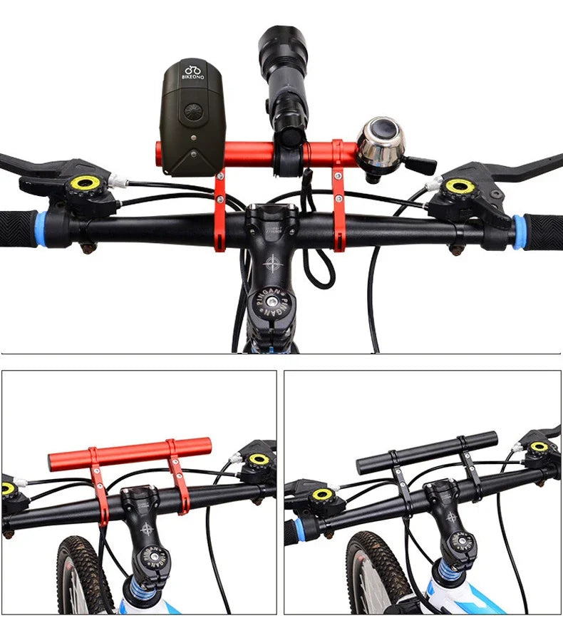 NEW 30cm Bicycle Handlebar Extended Bracket MTB Headlight Mount Extended Bar Road Mountain Bike Handlebar Extender Rack Parts Cycling Accessories