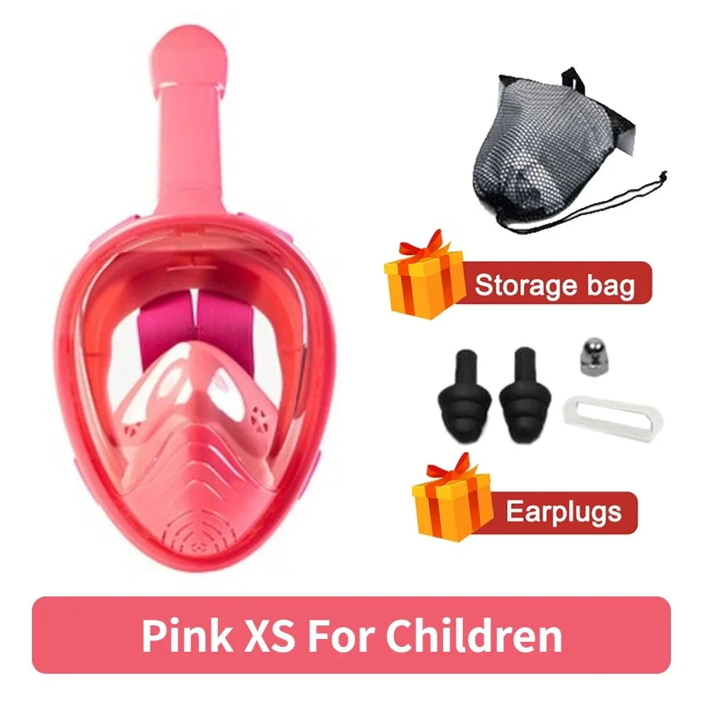 NEW Adults XL /Kids XS Size Full Face Snorkel Mask - Professional Anti-Fog Diving Goggles, Underwater Scuba Swimming Equipment
