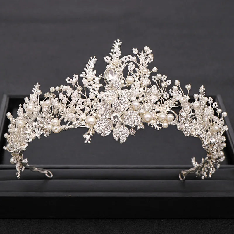 Low-Price Sales are Limited Luxury Wedding Crown Gold Silver Color Rhinestone Crystal Diadem Queen Crown Princess Tiaras Bridal Hair Jewelry Party Hair Accessories Girls Ladies Luxury Jewelry Fashion Accessories Supplies