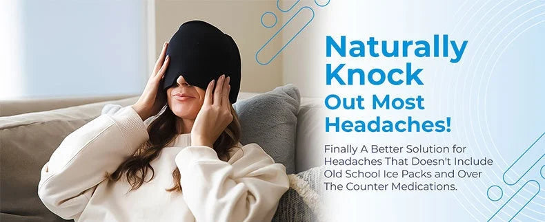 NEW Arrivals Relief Headgear Migraine Head Pain Relief Cap Gel Ice Cap Single Layer Headgear Ice Pack Headgear Relief Stretchable Compress Hood Massage Accessories Health Care Supplies