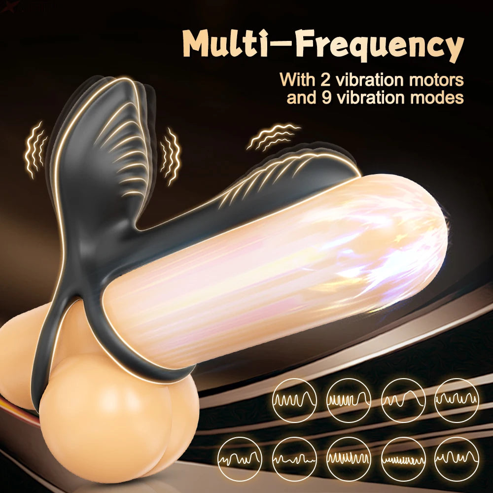 NEW Wireless Bluetooth Vibrating Penis Ring Men Delay Ejaculation Cock Ring Vibrator Clitoris G Spot Stimulation Sex Toys for Couple Adults 18+
