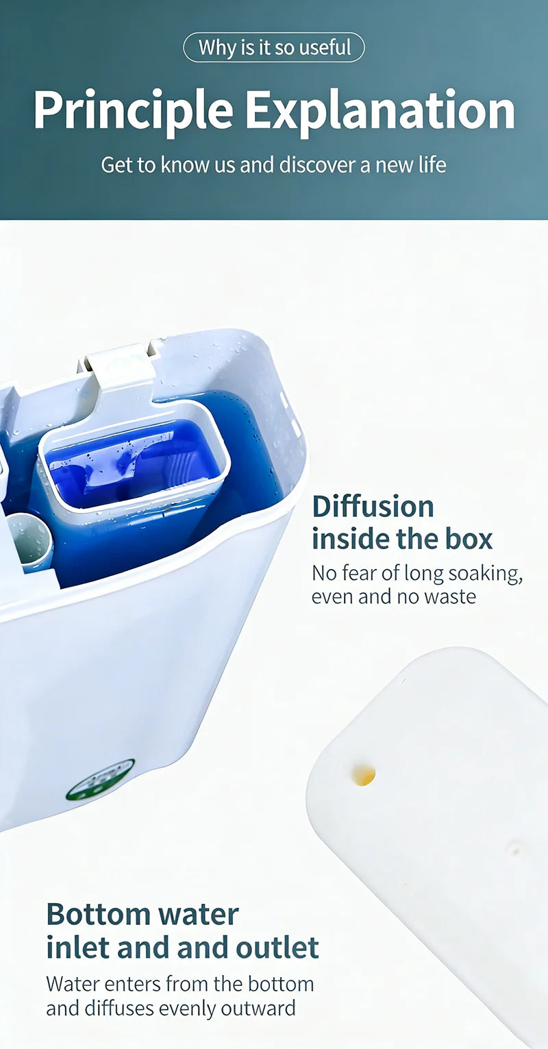 Toilet Solid Dispenser-Tank Replacement Part, Toilet Bowl Cleaner Buffer Box, Hanging Slow-Release Dispenser, Extends Cleaning Time Home Bathroom Accessories