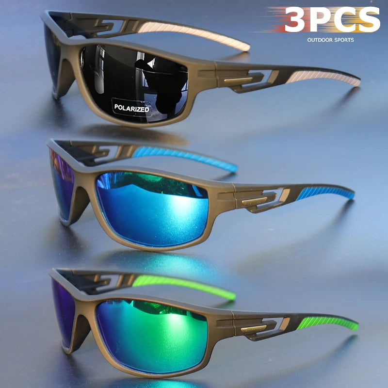 NEW Arrivals 3PCS Set Polarized Sports Sunglasses for Women Men - Matte Frame, HD Lens for Hiking Fishing Racing & Casual Wear Outdoor Cycling Eyewear