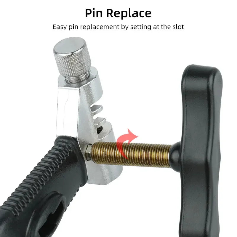 NEW 6 7 8 9 10 11 12 Speed Bicycle Chain Breaker W/ Spare Pin N Hook Universal MTB Chain Cutter Install Remove Tool Bikes Accessories Sports Supplies