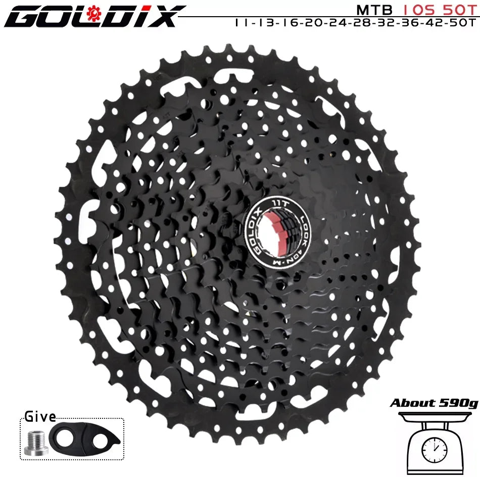 NEW Black MTB Cassette 8/9/10/11/12 Speed 40/42/46/50/50T K7 8/9/10/11/12v Bicycle Freewheel Bicycle Sprocket for Shimano HG Bicycle Accessories Sports Supplies