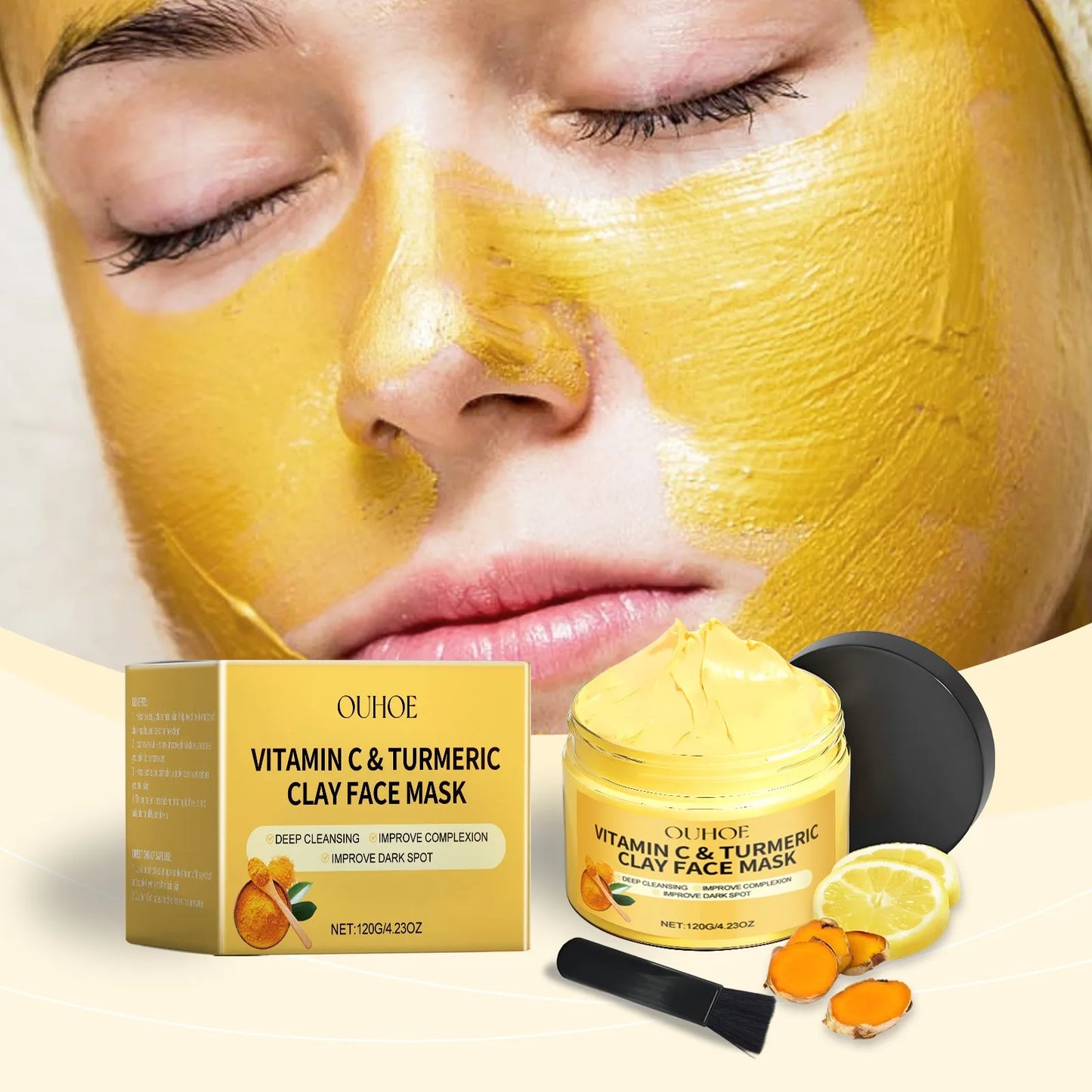 NEW Arrivals Vitamin C Exfoliating Korean Facial Mask Turmeric Exfoliating Mask Improve Pore Deep Cleaning Skin Care Products