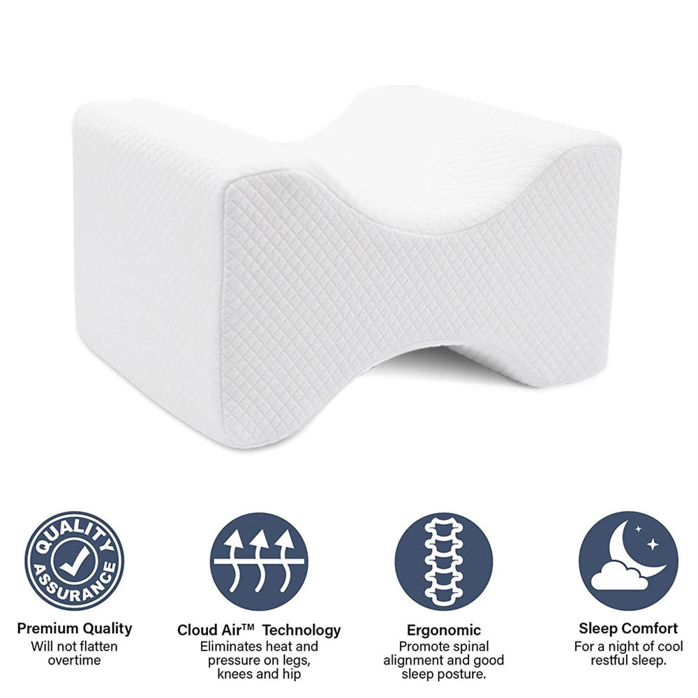 NEW Arrivals Memory Foam Wedge Sleeping Knee Pillow for Side Sleepers Back Pain Sciatica Relief Pregnancy Maternity Pillows Back Leg Cushion Health Care Accessories
