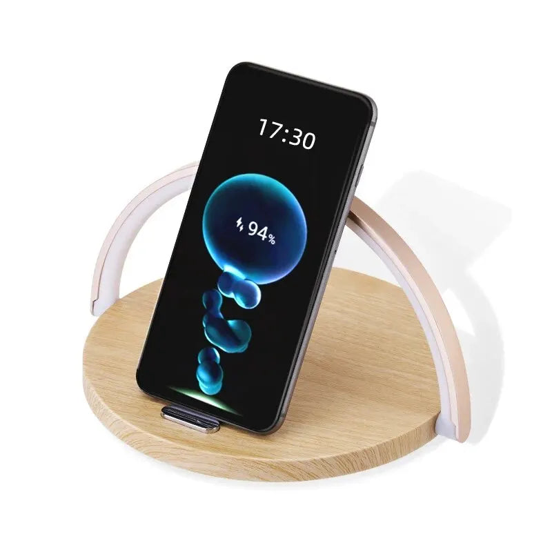 NEW Arrivals Multifunction Wireless Charger Pad Stand LED Desk Table Lamp Touch Night Light 10W Fast Charging Station Dock for iPhone Samsung Mobile Cell Phones Accessories Electronics Supplies