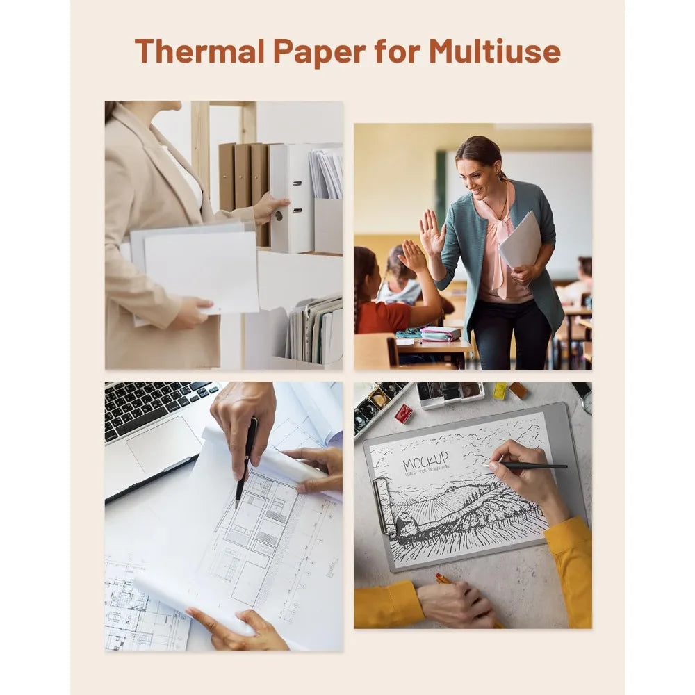 NEW Arrivals 4 Rolls 200 Sheets Set Original PHOMEMO A4 Paper Thermal Paper Fold Continuous Printing Paper Suitable for Phomemo M08F A4 Printer Long Time Storage