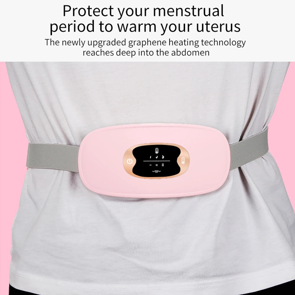 NEW Electric Digital Display Menstrual Heating Pad Smart Warm Palace Belt Electric infrared Heat Belly Waist Belt Massager For Women Girl Abdominal Period Pain Relief Women Hygiene Medical Accessories Supplies Health Care Pro