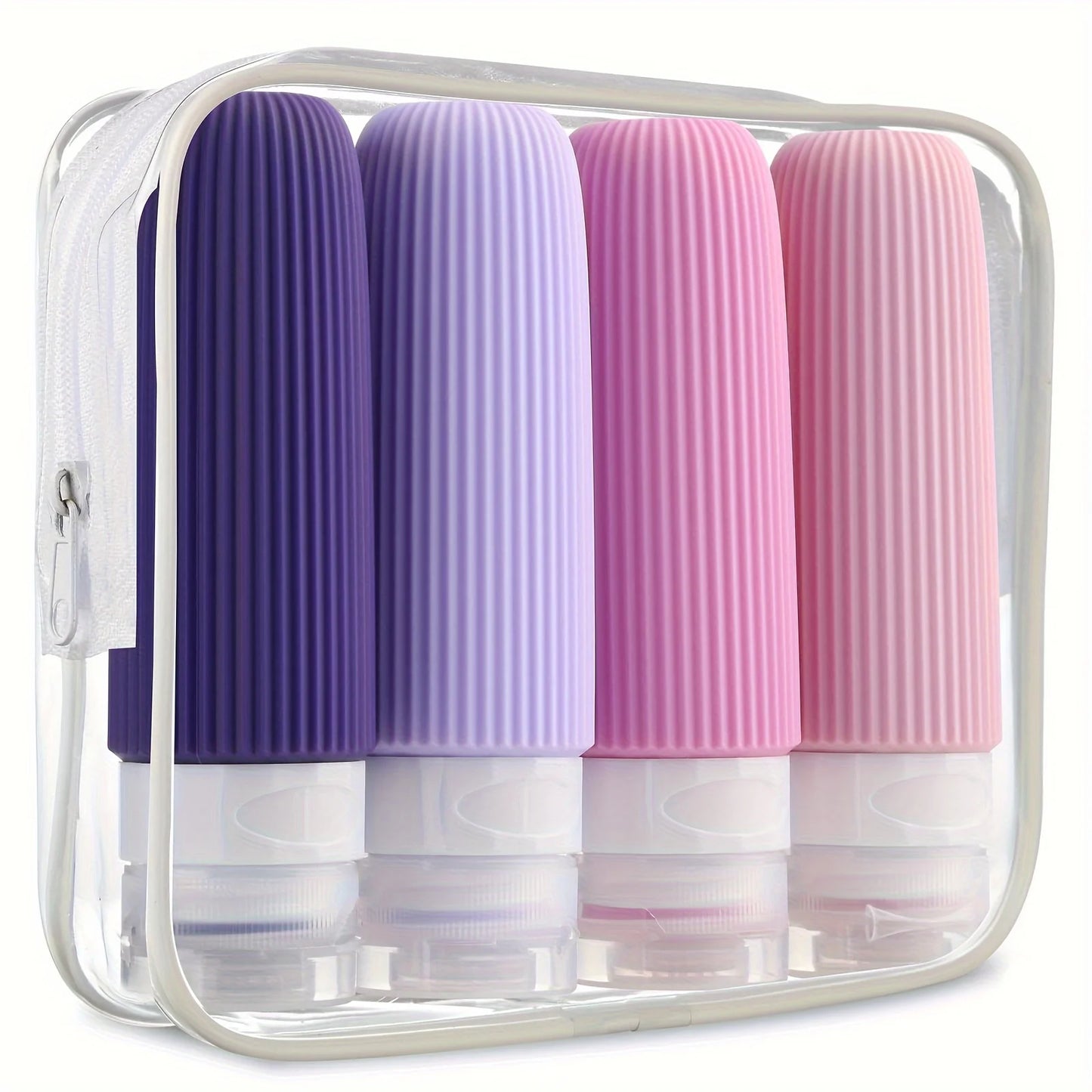NEW Arrivals Travel Airport Ship Silicone Bottles, TSA Approved 3-Ounce Portable BPA Free Leak-Proof, Squeezable Refillable Silicone Container, Perfume Fragrance Shampoo Liquid Bottles