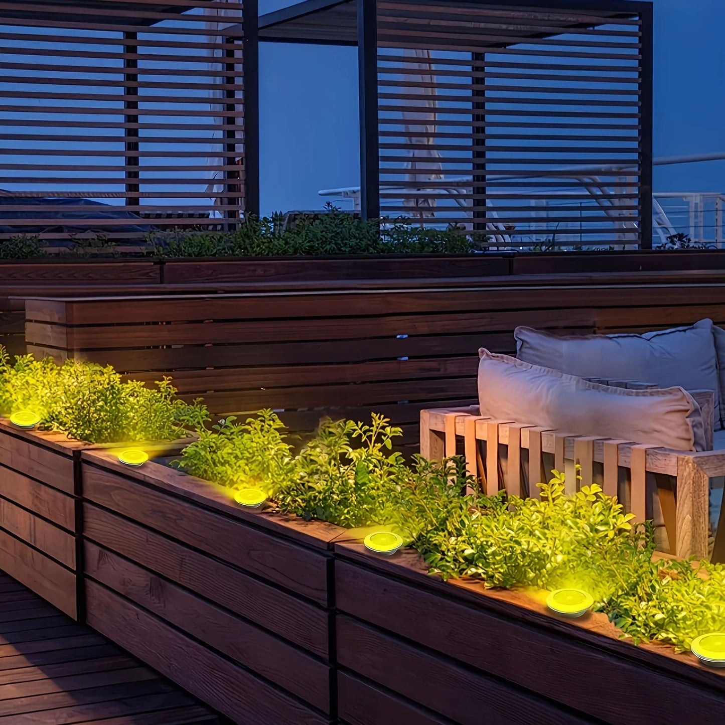 NEW Arrivals 8PCS Set LED Solar Ground Lights Outdoor Step Lights Warm/Cool White Solar Lights Decorative Landscape Lights for Paths Gardens Lawns Home Outdoor Garden Supplies