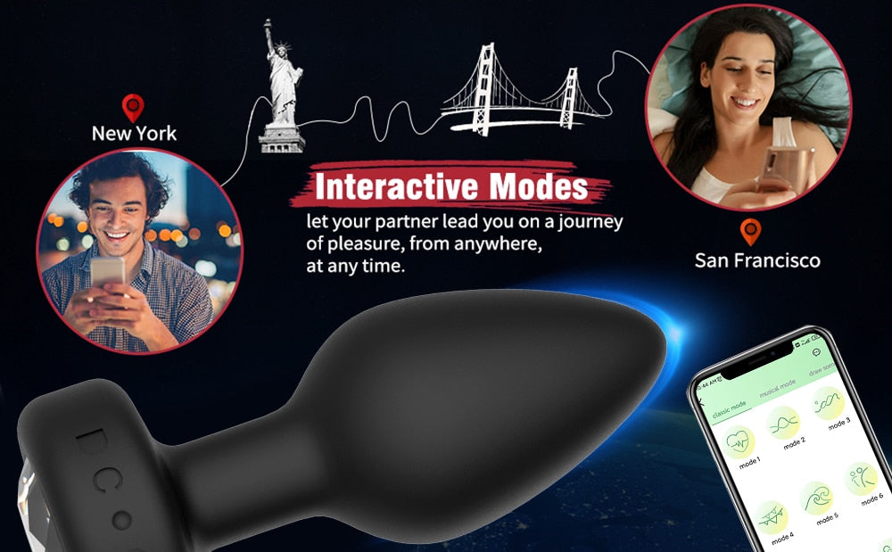 APP Remote Control Anal Vibrator Bluetooth Butt Plug Men Prostate Massager Female Masturbator Adult Sex Toys for Women Men Gay