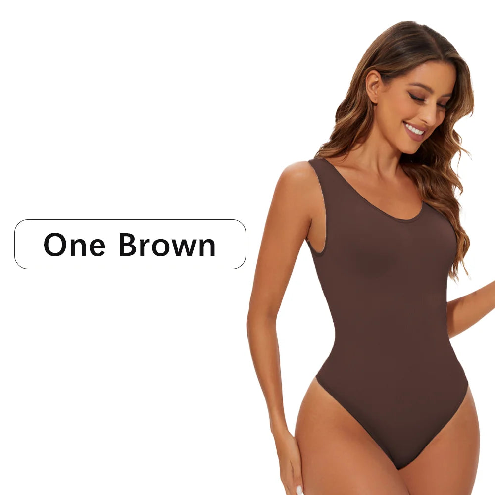 NEW Arrivals 3PCS Set S-2XL Women's Sexy Thong Shapewear Bodysuit Seamless Body Shaper Body Shaping Slimming Wide Shoulder Strap Thong Underwear Shapers