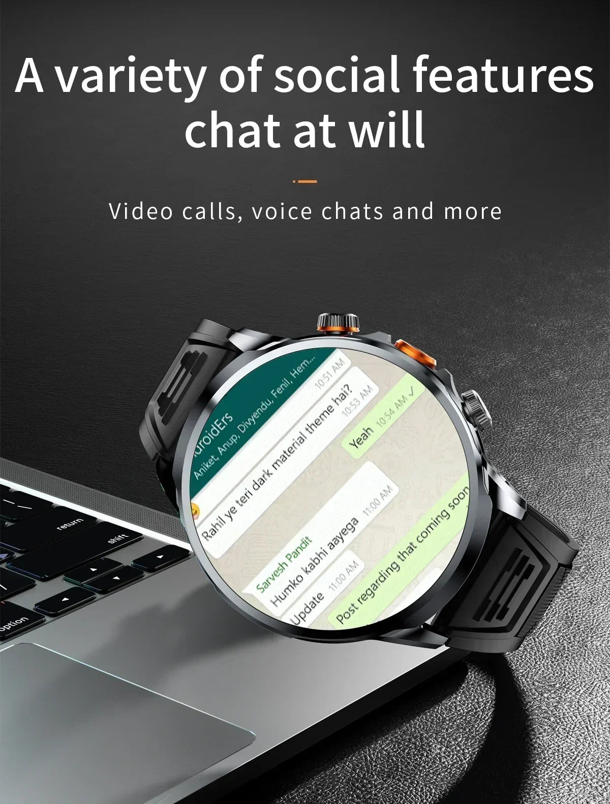 NEW Arrivals GPS Tracker Heart Rate Blood Pressure Multiple Sports Modes and Languages Android Adult Smart Watch 1.95 'AMOLED 8GB+128GB Storage 4G Full Network Google Play WIFI GPS Sim Card
