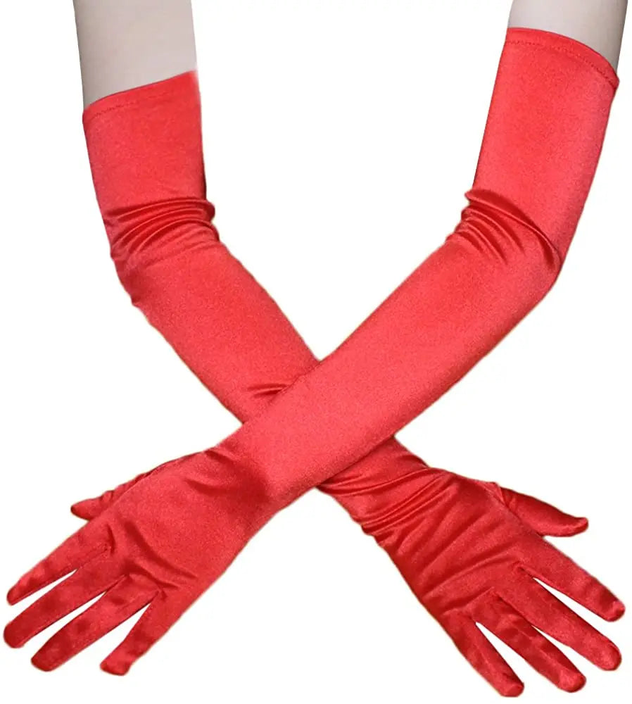 NEW Luxury Opera Satin Gloves Elegant Purple Red Black White Bridal Party Gloves for Wedding Prom One Size Fashion Stretch Women purple Gloves Girls Ladies Luxury Fashion Apparel Accessories Clothing Supplies