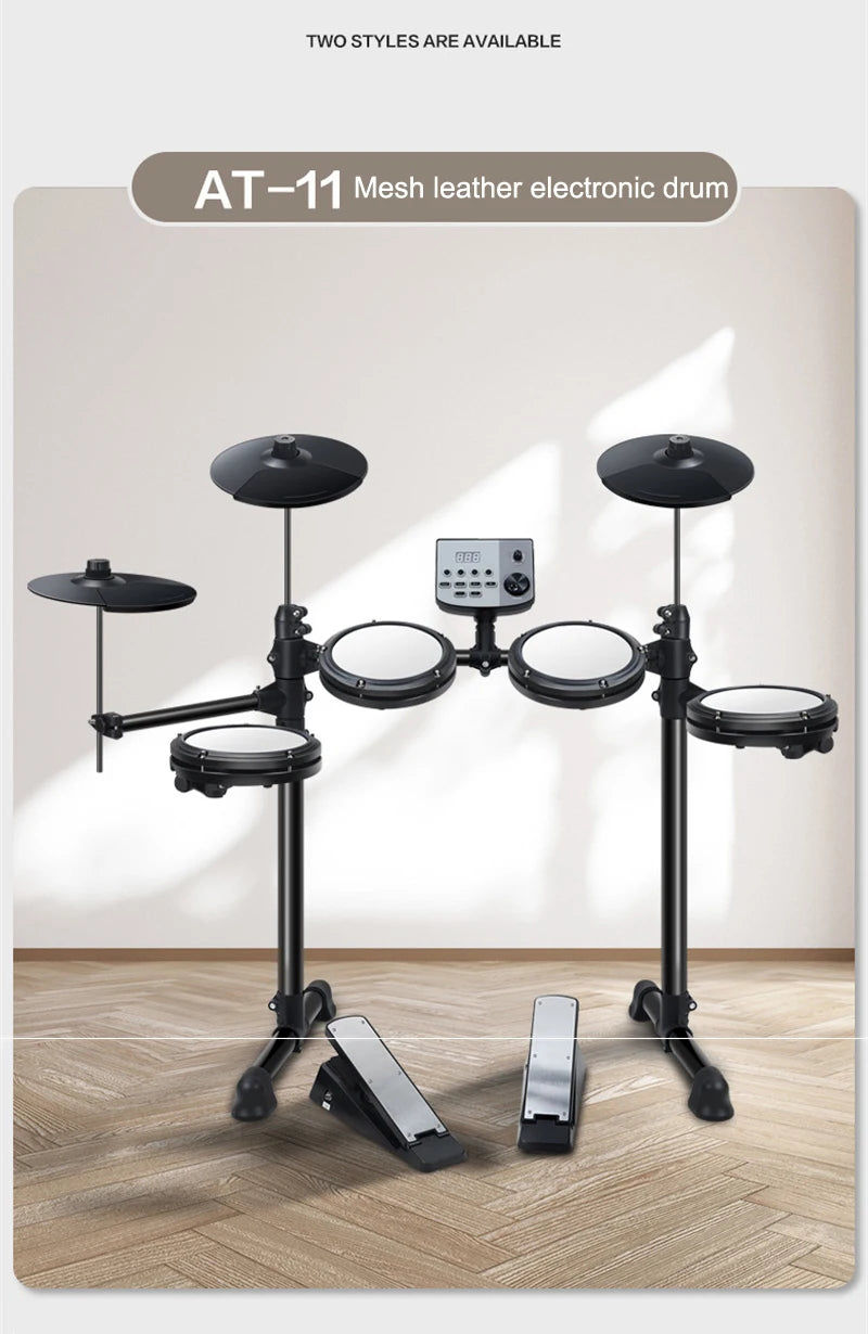 NEW Electronic Drum Set MT10 Convenient 5-Drum, 3-Cymbal All-Silicone Electronic Drum Kit 180 Tones USB, MIDI, Headphone Interface Music Instruments Accessories Supplies