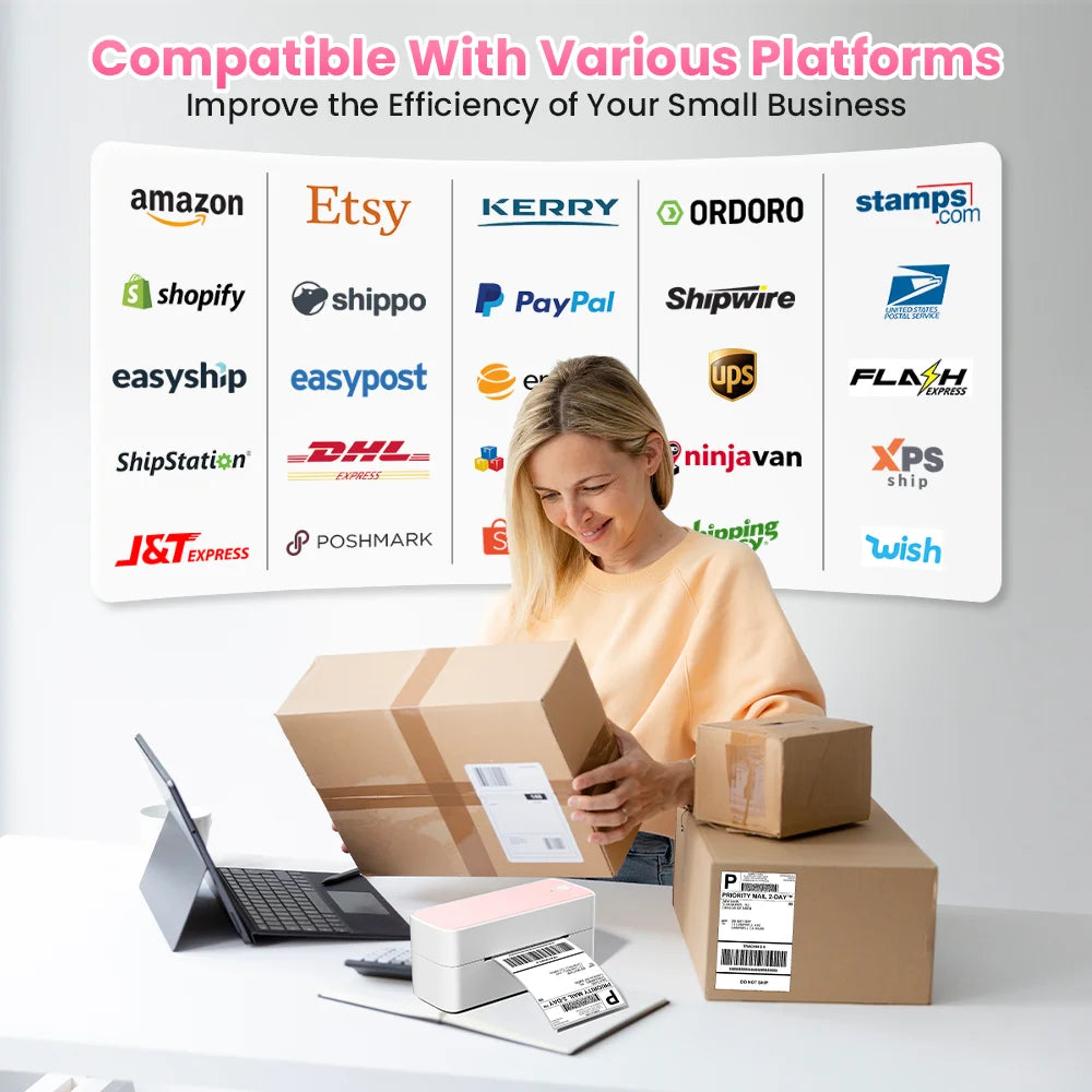 BRAND NEW Original PHOMEMO Wireless Printer 241 Bluetooth Thermal Label Printer Small Shipping Label Printer 4X6 Compatible with iPhone Android Mac Windows Home Office Business