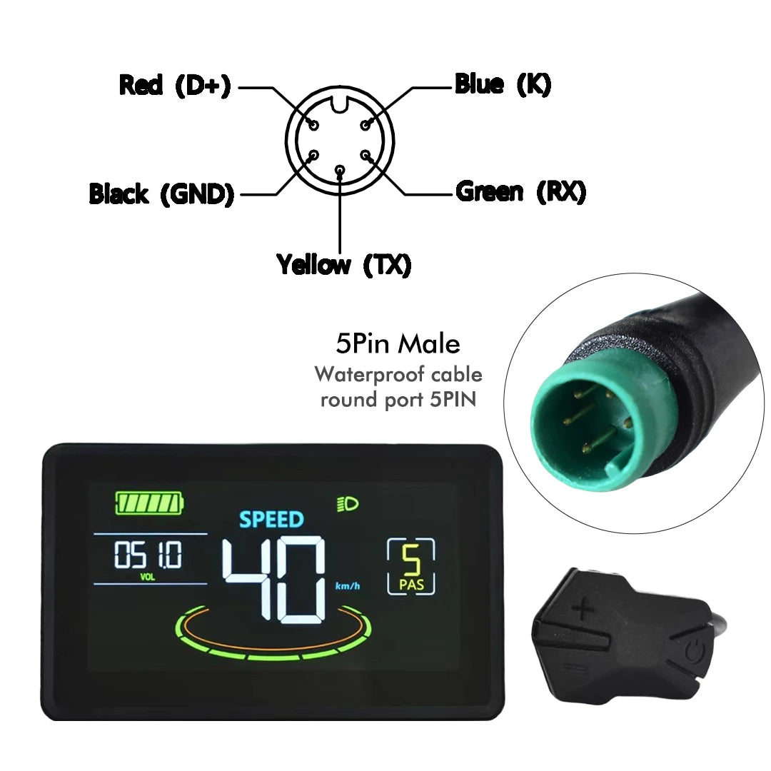 NEW Arrivals UART2 H6C Bicycle Colorful Computer Mountain Bike Large Screen LCD Cycling Computer Odometer Accurate Waterproof Bicycle Display