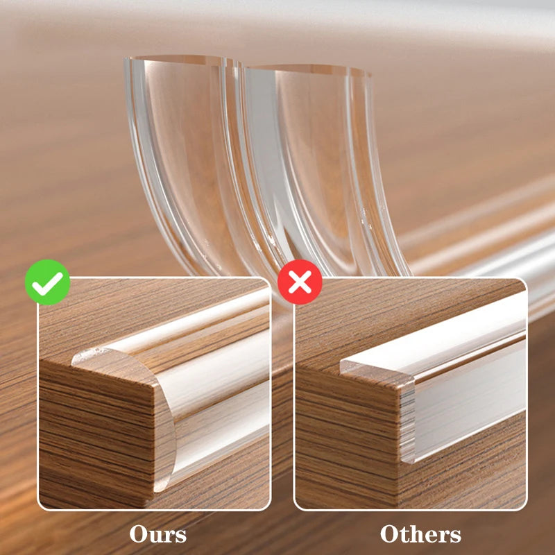 NEW Arrivals 3M Tape + 4PCS Corner Guards Set Table Edge Guard Furniture Corner Protector Strip Self Adhesive Transparent Kids Collision Proof Soft Bumper Baby Safety