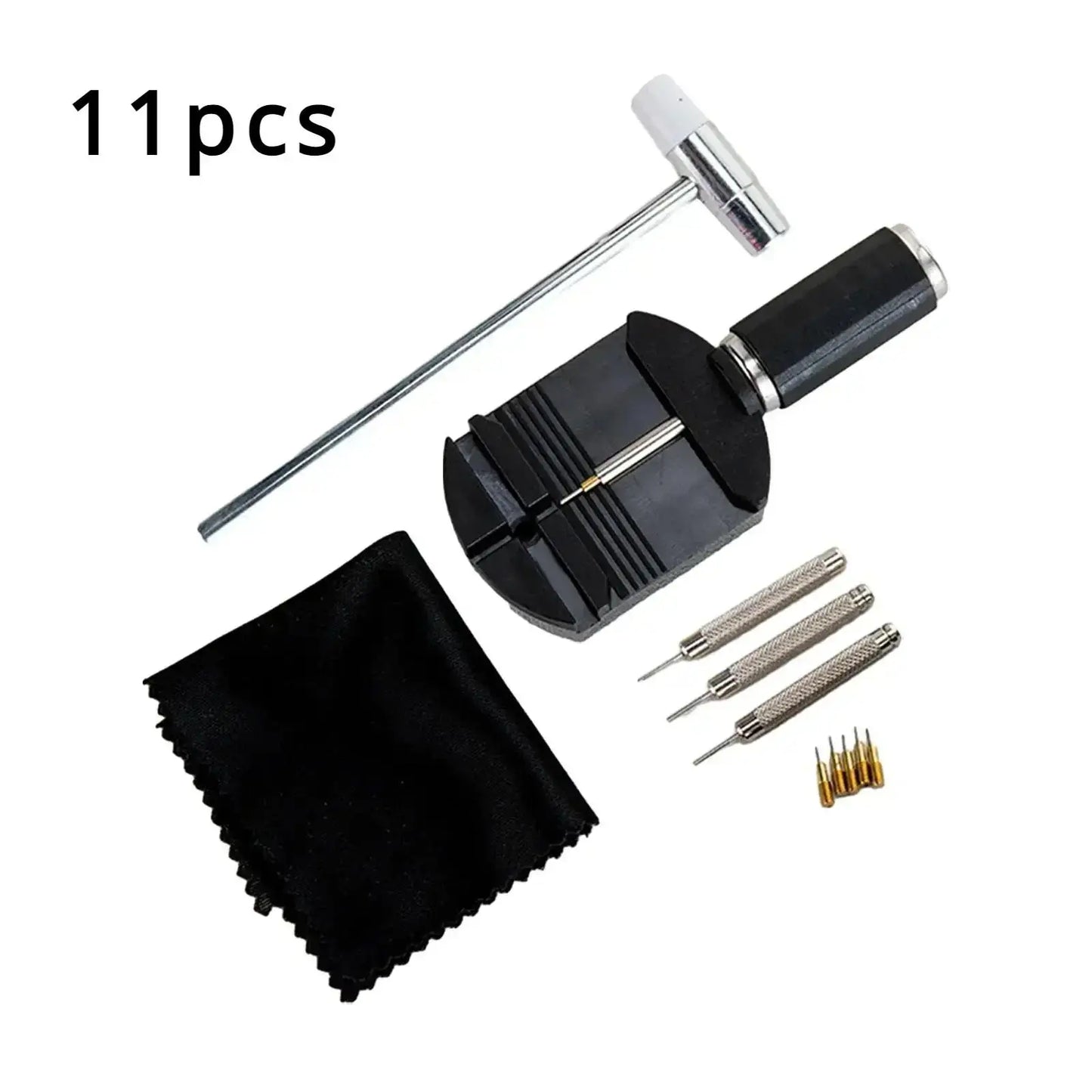 NEW Arrivals 11PCS Set Watch Repair Tool Strap Band Adjuster Tool With Pin Watch Bracelet Necklace Link Pin Remover Tool Watch Regulator Tool Easy To Use Jewelry Accessories